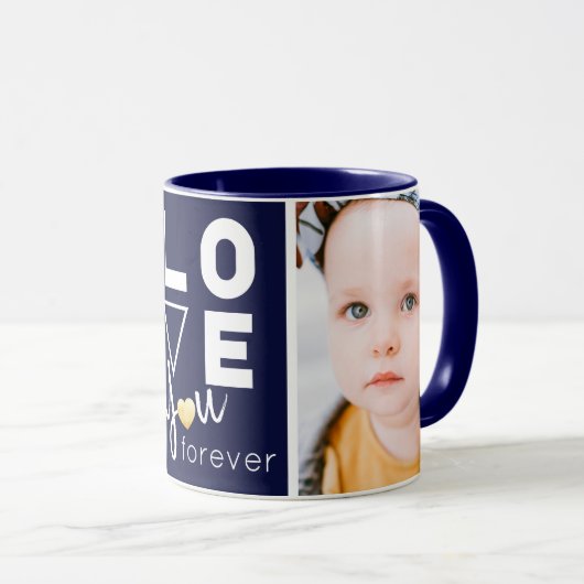 Gepersonaliseerd Dubbele foto hou van je Mok (Voorkant rechts)