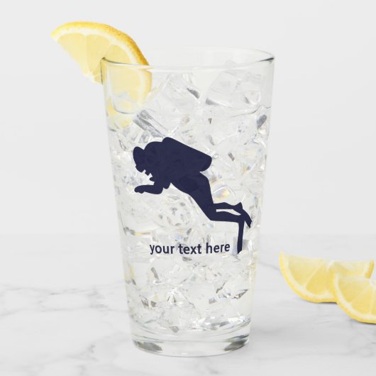 Gepersonaliseerd duiker Tumbler glas (Voorkant ijs)