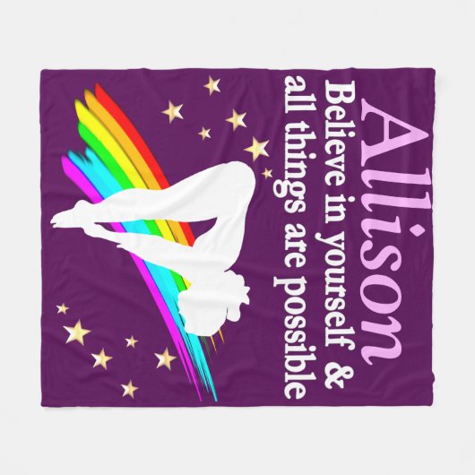  GEPERSONALISEERD DUIKMEISJE POSTER FLEECE DEKEN (Voorkant (Horizontaal))