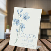 Gepersonaliseerd Dusty Blue Wildflower Vrijgezelle Reclamebord Met Voetstuk