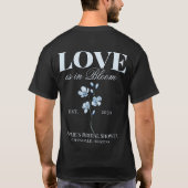 Gepersonaliseerd Dusty Blue Wildflower Vrijgezelle T-shirt (Achterkant)