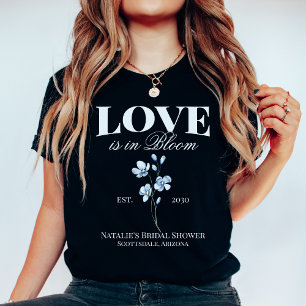 Gepersonaliseerd Dusty Blue Wildflower Vrijgezelle T-shirt