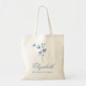 Gepersonaliseerd Dusty Blue Wildflower Vrijgezelle Tote Bag (Voorkant)