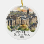 Gepersonaliseerd Edinburgh Ornament, Schotland cad Keramisch Ornament (Voorkant)