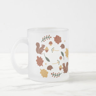 Gepersonaliseerd eekhoorn Herfst bos Matglas Koffiemok