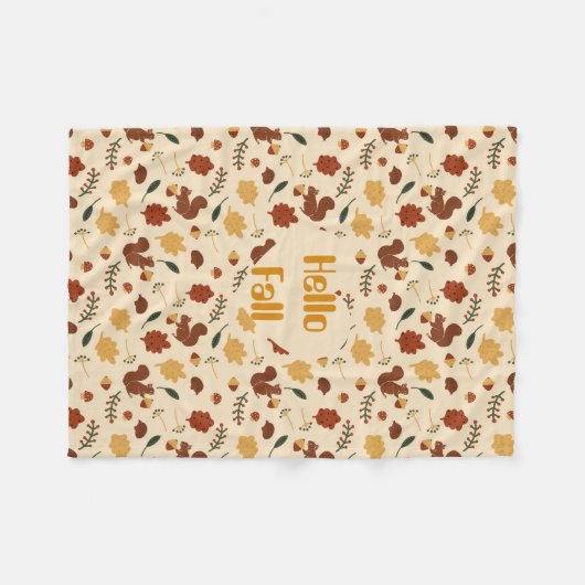 Gepersonaliseerd eekhoorns Herfst bos Fleece Deken (Voorkant (Horizontaal))