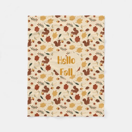 Gepersonaliseerd eekhoorns Herfst bos Fleece Deken (Voorkant)