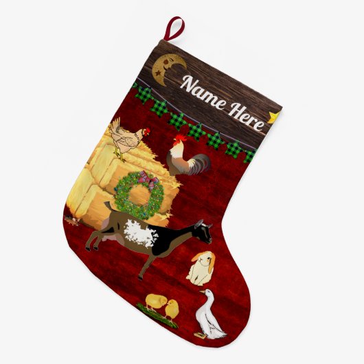 Gepersonaliseerd - Een land Kerst Nigeriaanse Geit Grote Kerstsok (Voorkant (Hangend))