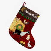 Gepersonaliseerd - Een land met kerstalpiene geit Grote Kerstsok (Voorkant (Hangend))