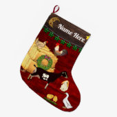 Gepersonaliseerd - Een land met Kerstmis LaMancha Grote Kerstsok (Voorkant (Hangend))