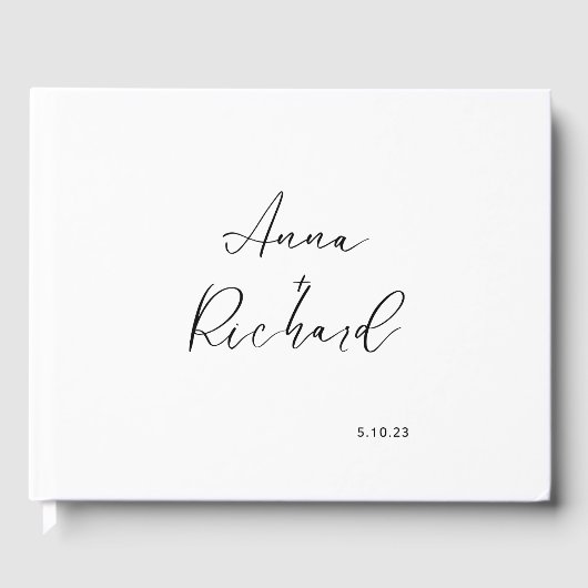 Gepersonaliseerd een modern, minimalistisch bruilo gastenboek (Voorkant)