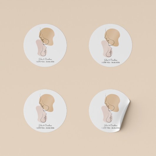 Gepersonaliseerd, één regel, liefde, boho, Arabisc Ronde Sticker