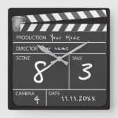 Gepersonaliseerd één van een KindClapperboard van  Vierkante Klok (Voorkant)