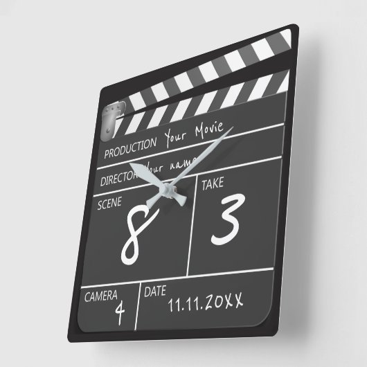 Gepersonaliseerd één van een KindClapperboard van  Vierkante Klok (Hoek)