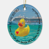 Gepersonaliseerd eend voor volwassenen keramisch ornament (Links)