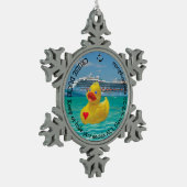 Gepersonaliseerd eend voor volwassenen tin sneeuwvlok ornament (Links)