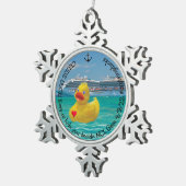 Gepersonaliseerd eend voor volwassenen tin sneeuwvlok ornament (Rechts)