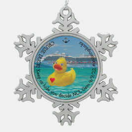 Gepersonaliseerd eend voor volwassenen tin sneeuwvlok ornament