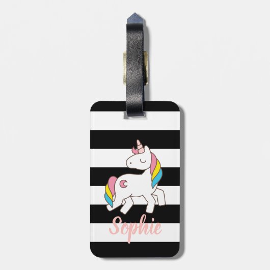 Gepersonaliseerd eenhoorn-bagagelabel bagagelabel (Achterkant verticaal)