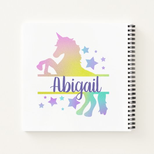 Gepersonaliseerd Eenhoorn Notitieboek (Achterkant)