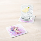 Gepersonaliseerd eenhoornontwerp kartonnen onderzetters (Insitu)