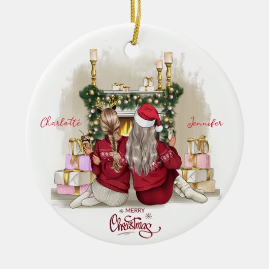 Gepersonaliseerd Eenvoudig Beste Vriend Ornament (Voorkant)