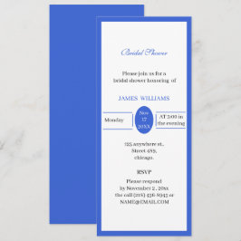 Gepersonaliseerd eenvoudig blauw Vrijgezellenfeest Kaart