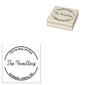 Gepersonaliseerd eenvoudig (cirkelrand) rubberstempel (Gestempeld)