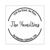 Gepersonaliseerd eenvoudig (cirkelrand) rubberstempel (Afrduk)