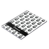 Gepersonaliseerd eenvoudig geïllustreerd uil patro notitieboek (Linkerzijde)