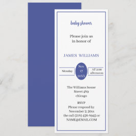 Gepersonaliseerd eenvoudig licht Paarse Baby showe Kaart