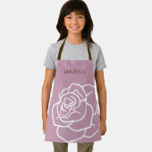 Gepersonaliseerd Eenvoudig Modern Floral Roze Rose Schort (Insitu)