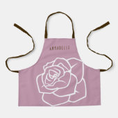 Gepersonaliseerd Eenvoudig Modern Floral Roze Rose Schort (Voorkant)
