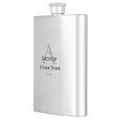 gepersonaliseerd eenvoudig monogram bruidegom team flacon (Links)