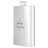 gepersonaliseerd eenvoudig monogram bruidegom team flacon (Links)