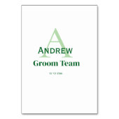 gepersonaliseerd eenvoudig monogram bruidegom team kaart (Voorkant)
