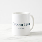 gepersonaliseerd eenvoudig monogram bruidegom team koffiemok (Voorkant rechts)