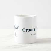 gepersonaliseerd eenvoudig monogram bruidegom team koffiemok (Center)