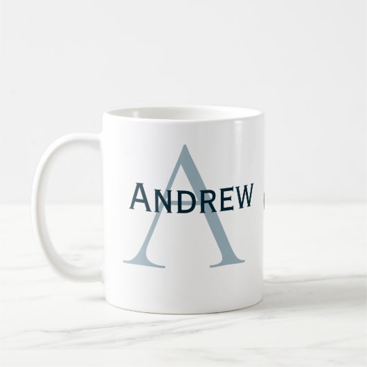 gepersonaliseerd eenvoudig monogram bruidegom team koffiemok (Links)
