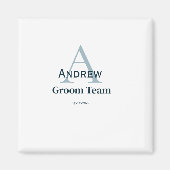 gepersonaliseerd eenvoudig monogram bruidegom team magneet (Voorkant)