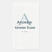 gepersonaliseerd eenvoudig monogram bruidegom team servet (Voorkant)