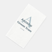 gepersonaliseerd eenvoudig monogram bruidegom team servet (Hoek)