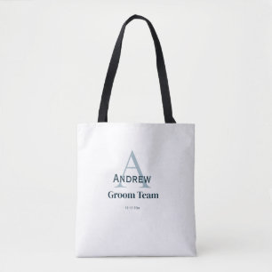 gepersonaliseerd eenvoudig monogram bruidegom team tote bag