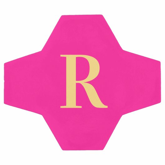 Gepersonaliseerd Eenvoudig Monogram Heet Roze Voetbal (Enkel)