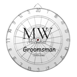 gepersonaliseerd eenvoudig monogram naam bruidsjon dartbord