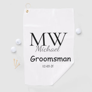 gepersonaliseerd eenvoudig monogram naam bruidsjon golfhanddoek