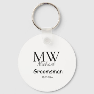 gepersonaliseerd eenvoudig monogram naam bruidsjon sleutelhanger