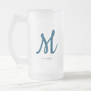 gepersonaliseerd eenvoudig monogram voeg je naam b matglas bierpul