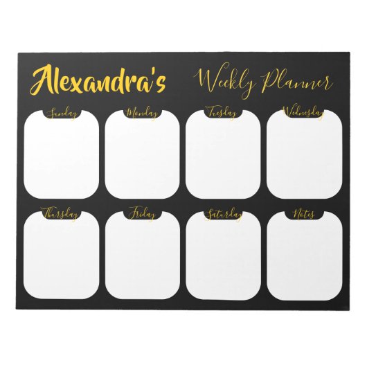 Gepersonaliseerd eenvoudig notitieblok voor wekeli (Voorkant)