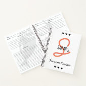 Gepersonaliseerd eenvoudig script monogram recept notitieboek (Binnen)